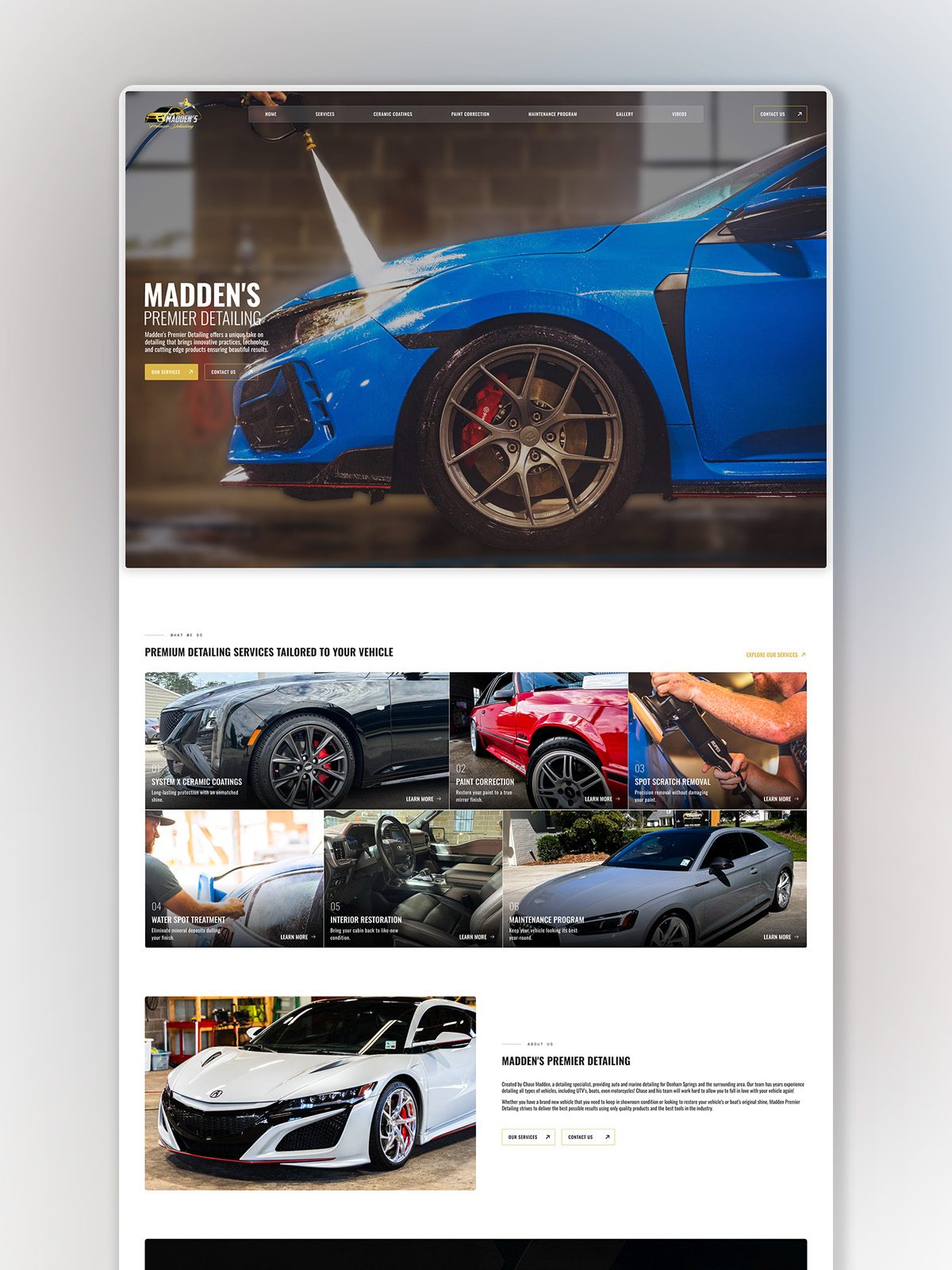 Home - Dreamline Designs | Wordpress website design | Shopify website design 13 maddens premier detailing v2